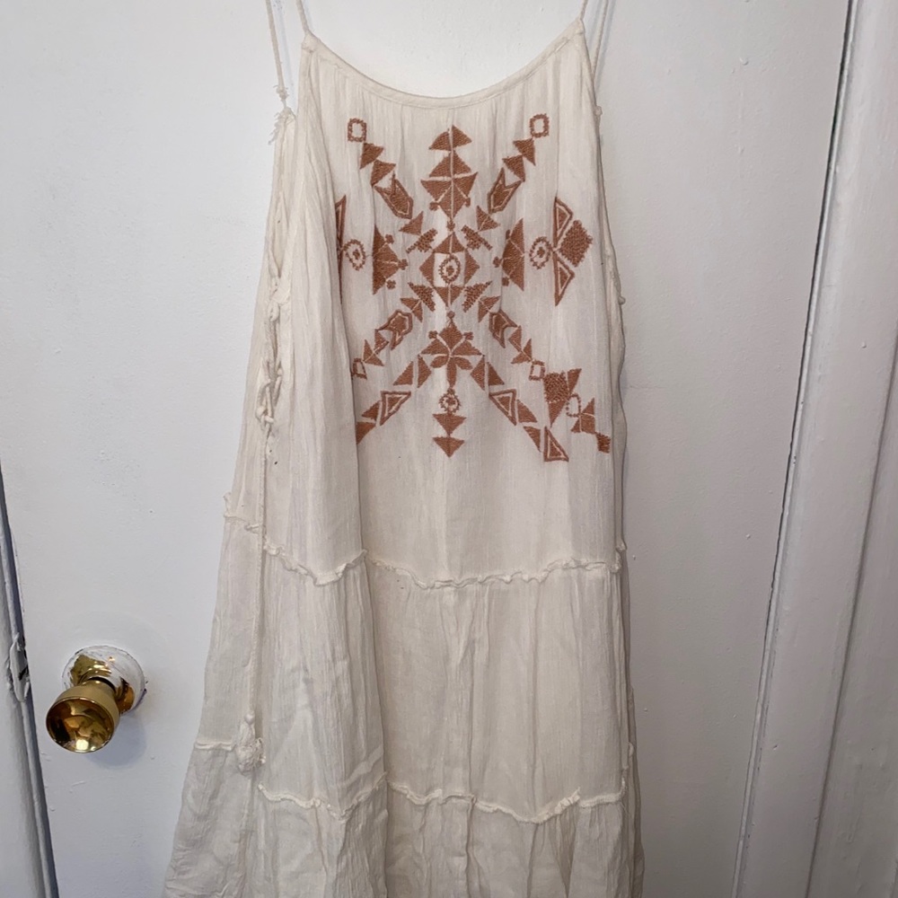 indian print dress white
